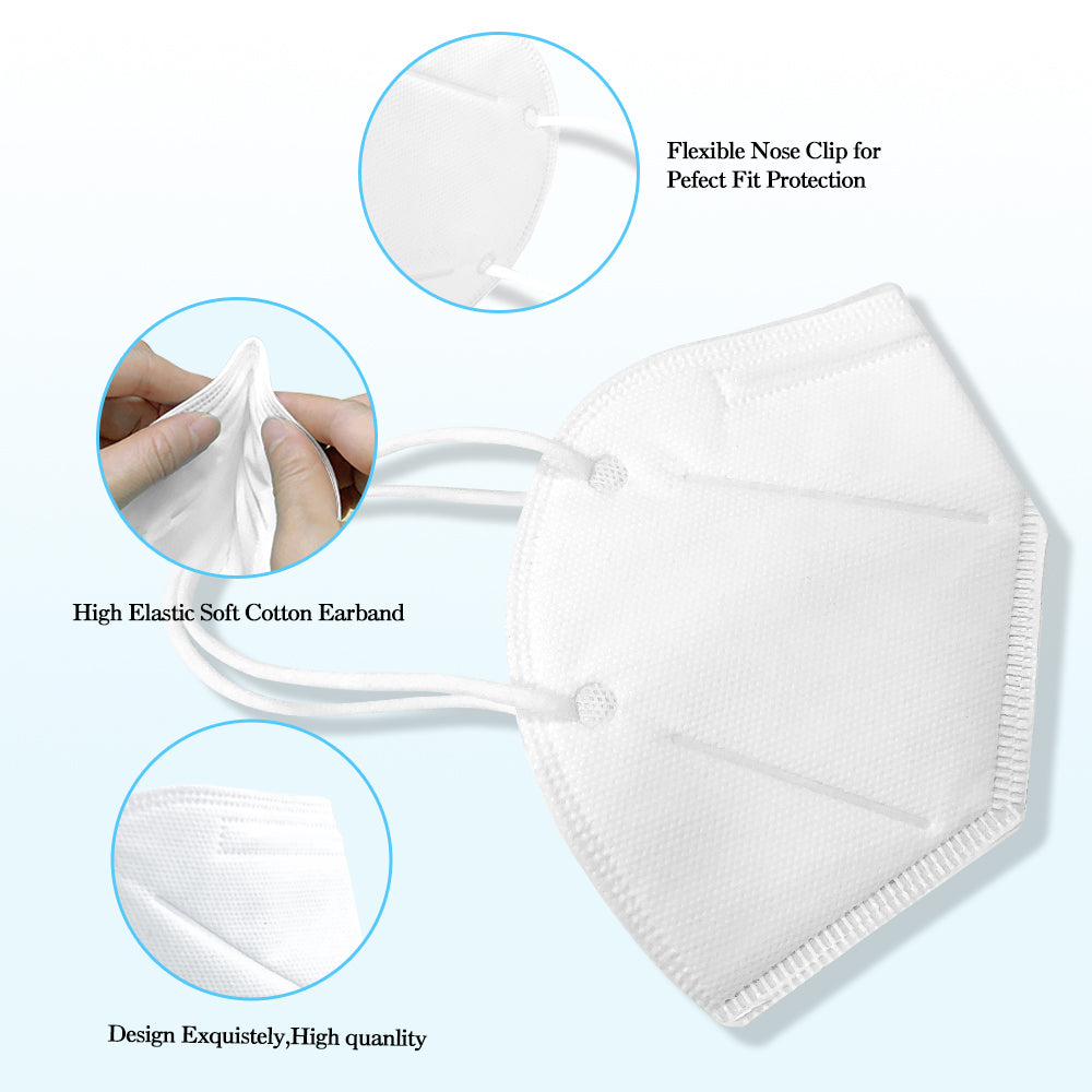 KN95 Face Mask, Disposable 5-Layer Breathing Masks, Great for Virus Protection, Earloop 5-Ply KN95 Face Mask